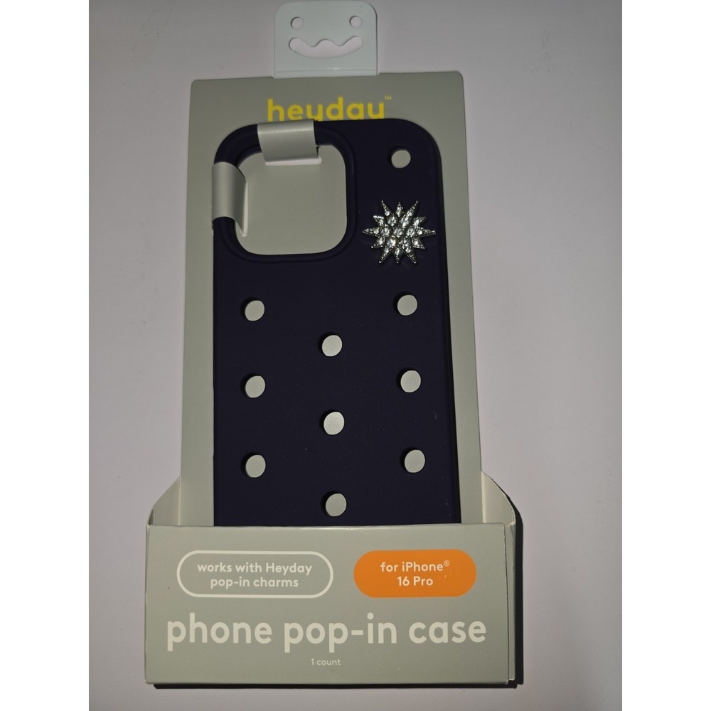 Heyday iPhone 16 Pro Phone Case Blue Pop-In Charms Silicone Cover